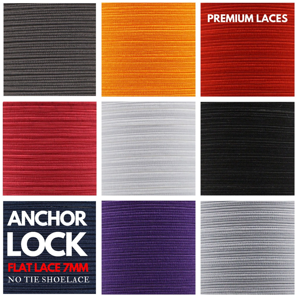 Anchor Lock No Tie Shoelace - Flat Elastic Shoelaces