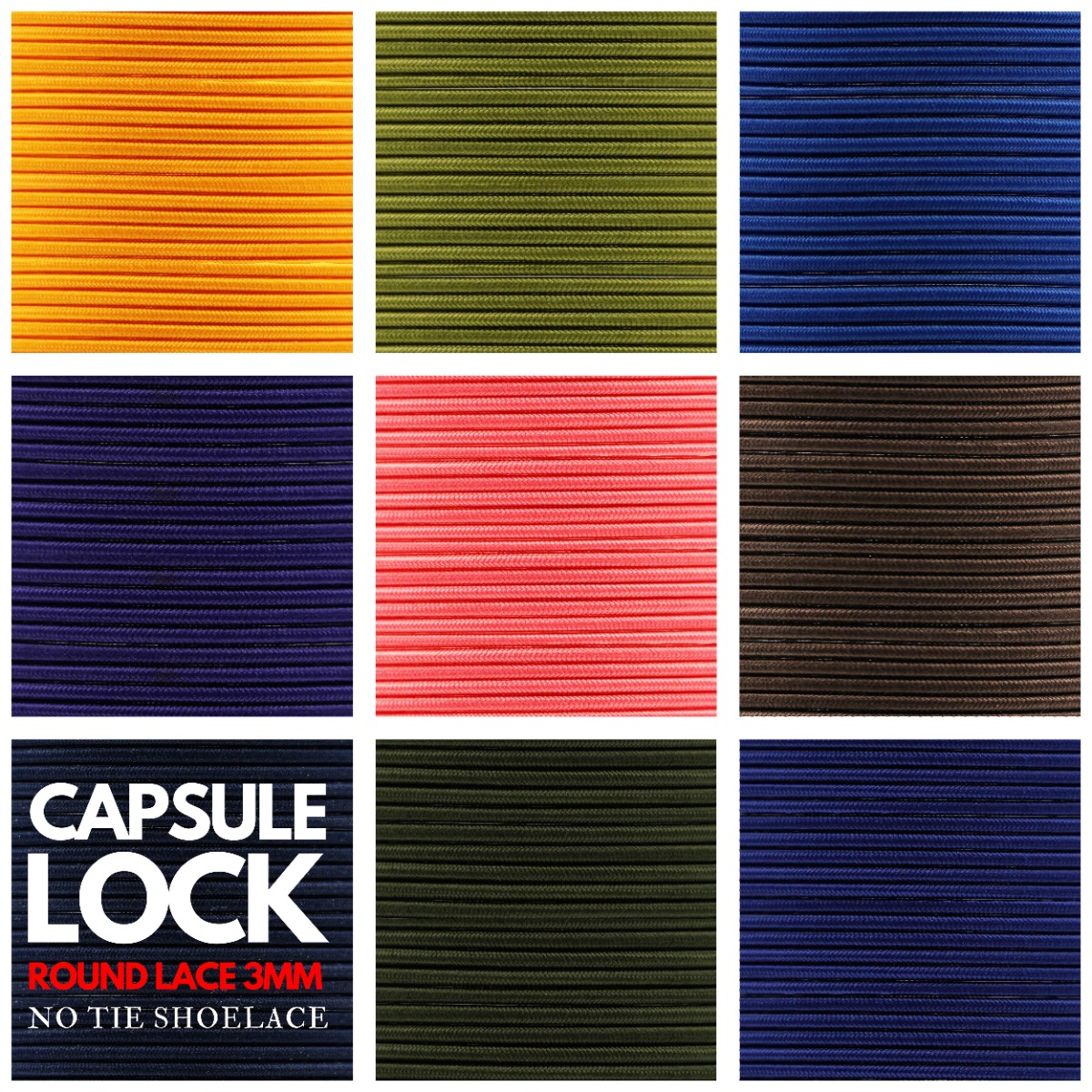 Round Capsule lock No Tie shoelace