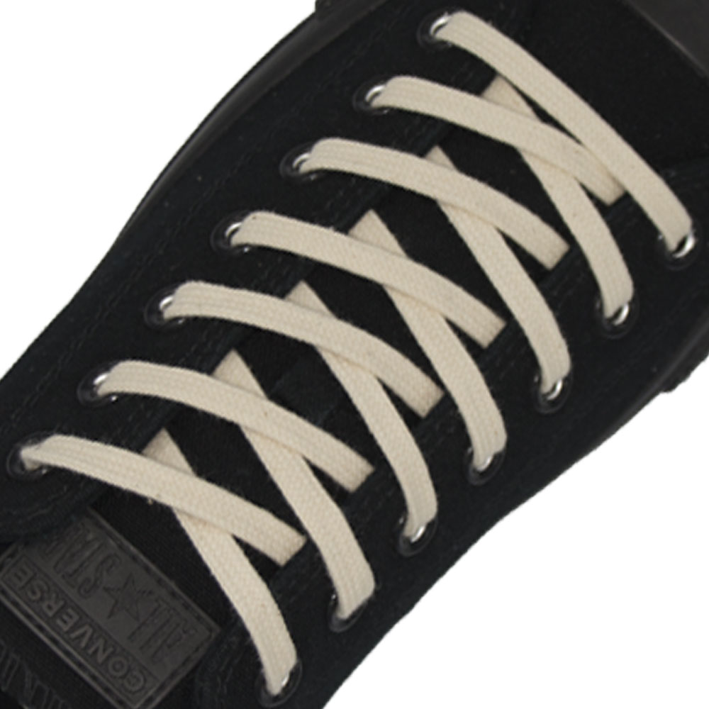 Cream Cotton Shoelace - Flat 7mm