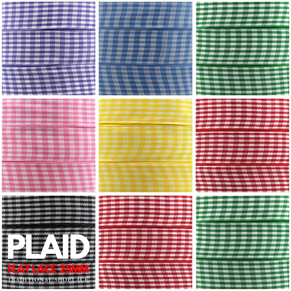 Medium Checkered Shoelace - Flat Width 25mm