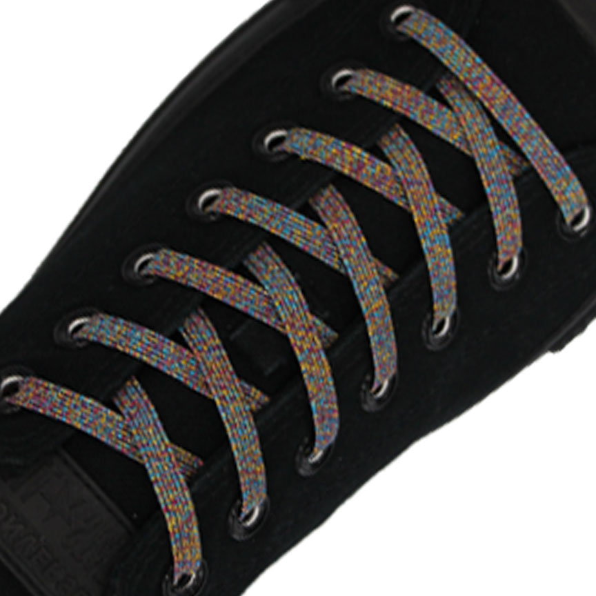 Multi Colour Glitter Elastic Shoelace - Flat 5mm